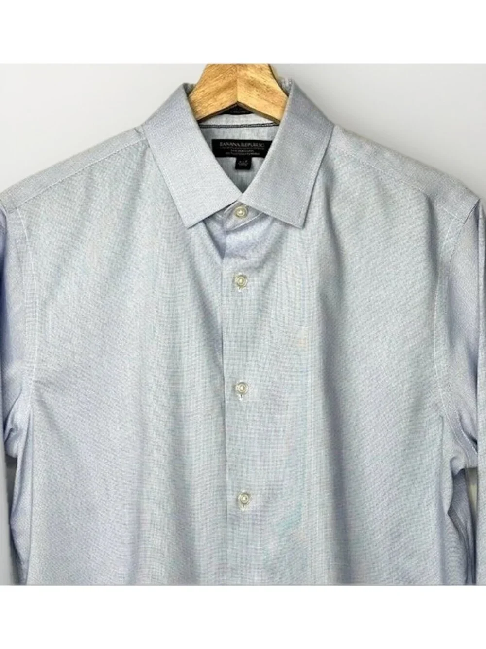 Banana Republic Camden Shirt Men S Blue Non Iron Stretch Button Up Standard Fit